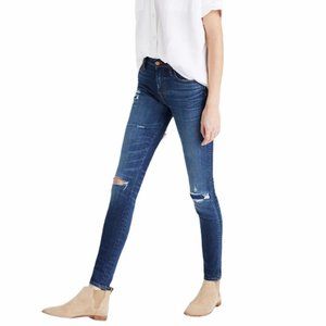 Madewell 9" High Riser Skinny Jeans Ripped Patched